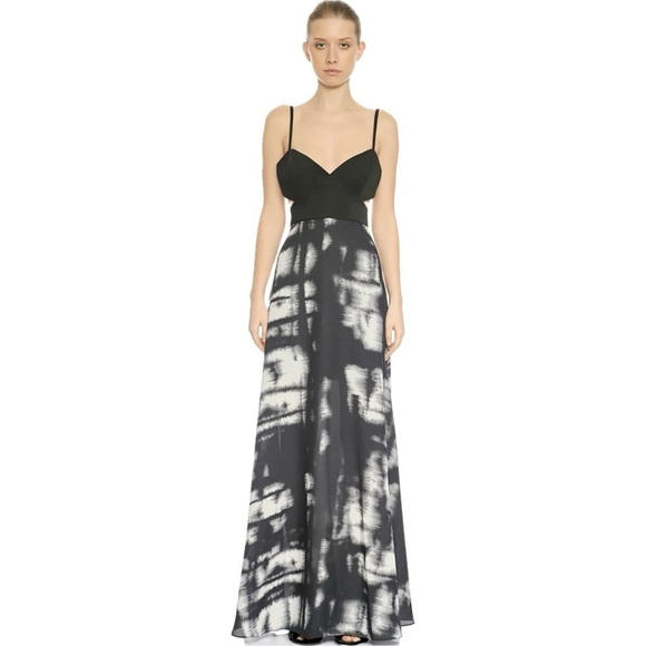 BCBG Maxazria Viviane Cutout Tie Dye Formal Maxi Dress Size 0 - Picture 1 of 16